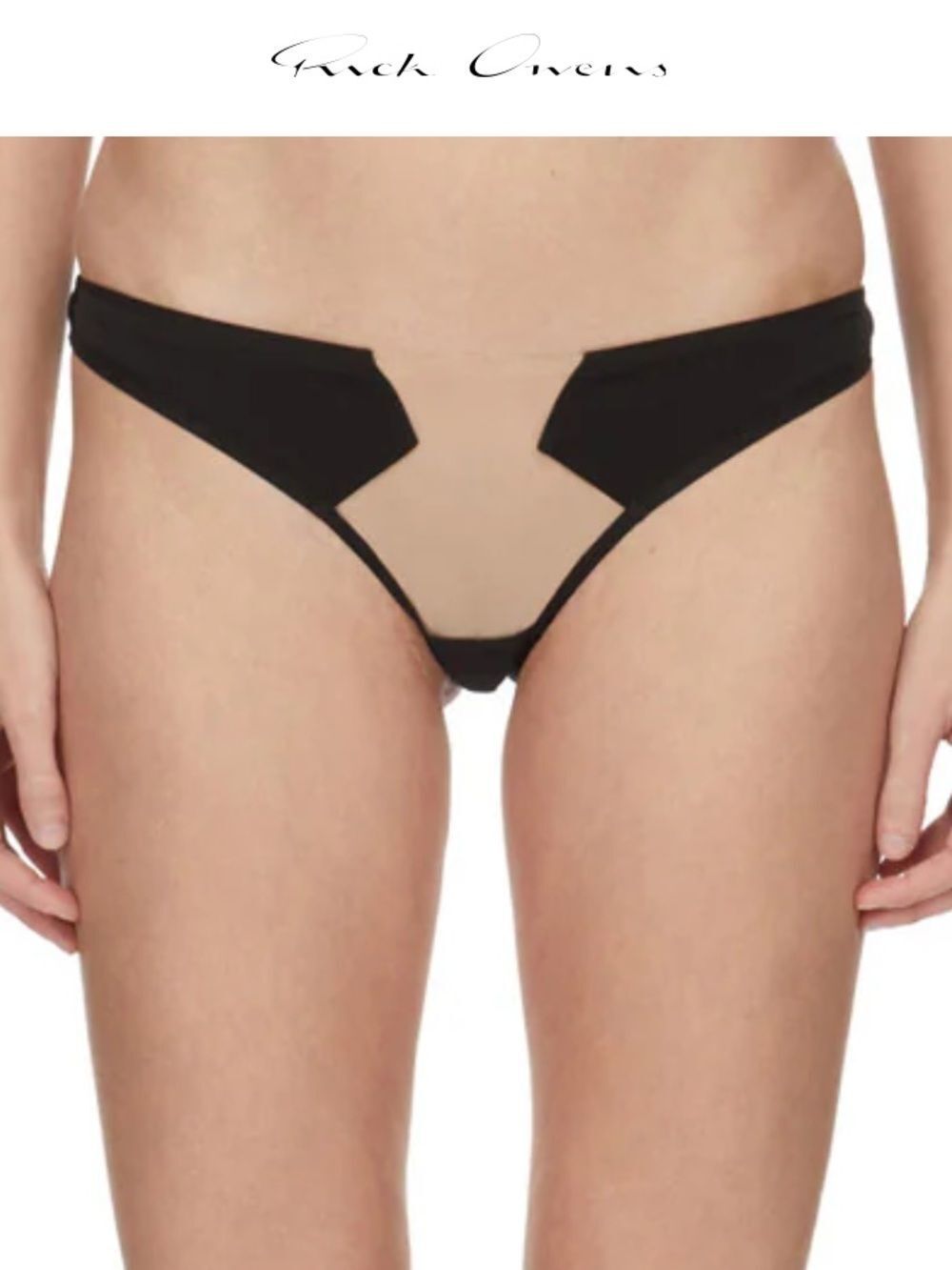 RICK OWENS X LIVY Intimo Bikini BRIEF, BLACK/NATURAL, Size XS, NWOT Open package